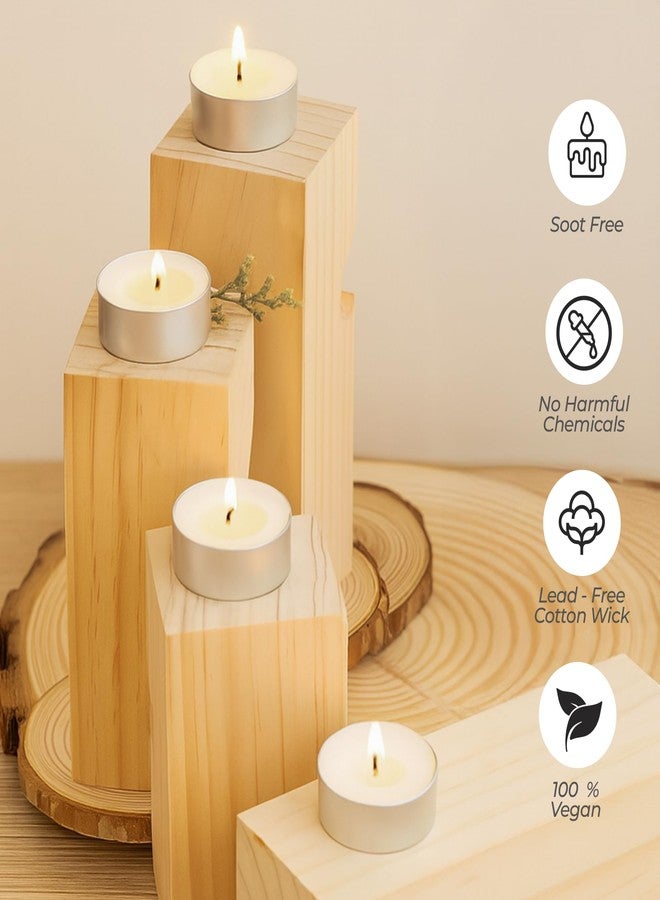 Floryn Decor شموع فلورين ديكور البيضاء غير المعطرة | شمع البارافين | فتيل قطني خالٍ من الدخان والرصاص | مدة احتراق طويلة - ٢-٣ ساعات | مثالية للديكور، والمهرجانات، وحفلات الزفاف | ١٠ غرامات لكل شمعة. ٥٠ قطعة - Image 3